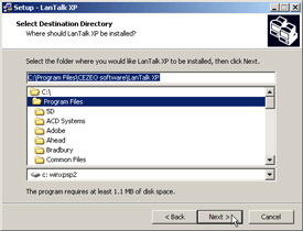 Select Destination Directory