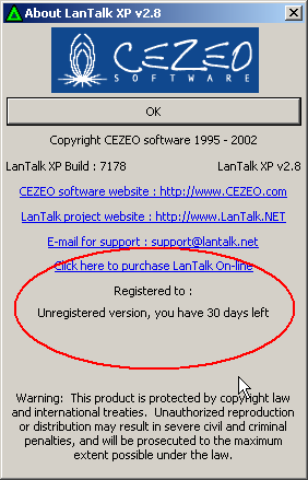 About LanTalk XP v.2.8