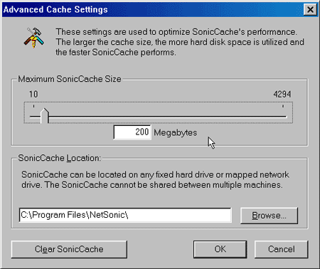 Advanced Cache Settings