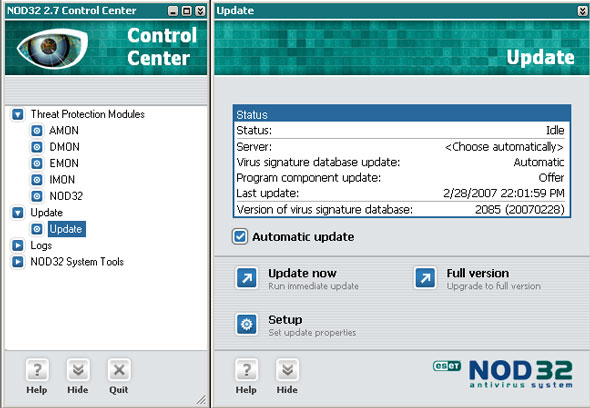 NOD32 Control Center