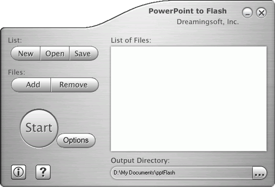 หน้าต่างโปรแกรมเพาเวอร์พอยท์ทูแฟลช