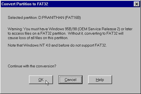 Convert Partition to Fat32