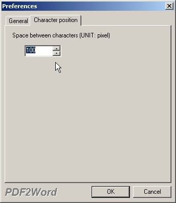 กำหนดตำแหน่ง/ช่องว่างของตัวอักษร