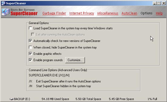 การกำหนด Options เพิ่มเติม