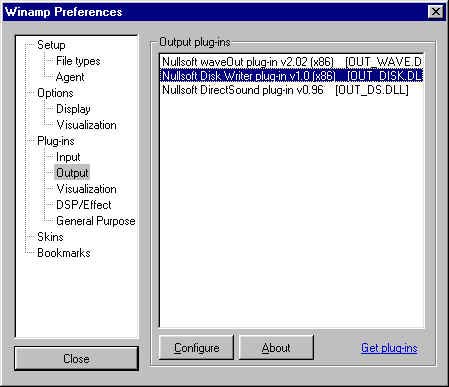 WinAmp Preferences