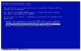 Select format partition