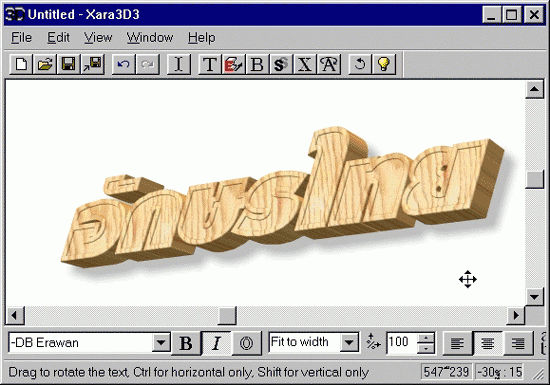 Xara3D3 with Thai fonts
