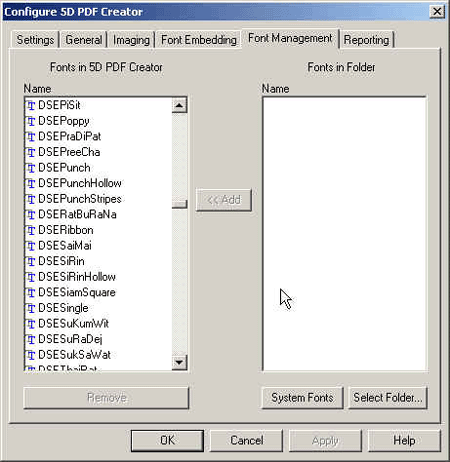 Configure font