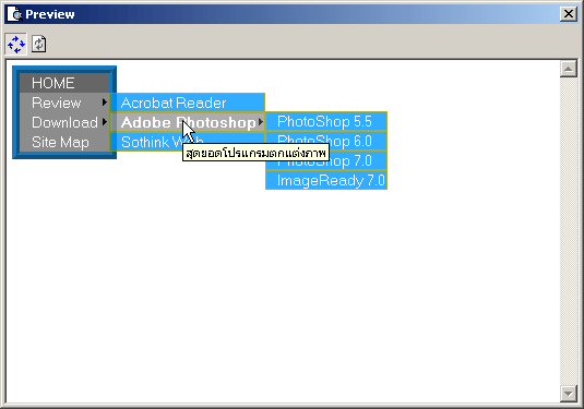 ดูตัวอย่างจากหน้า Preview ของโปรแกรม