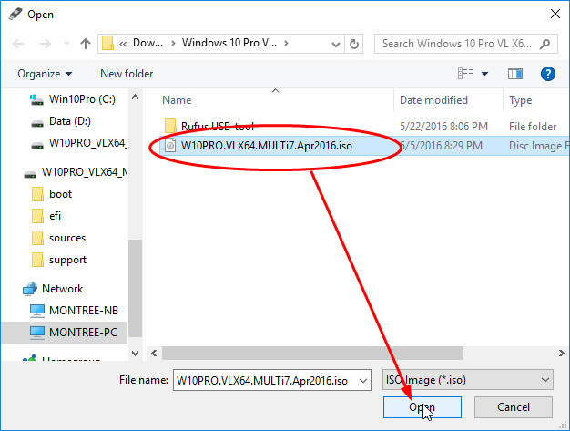 เลือกไฟล์ ISO Image