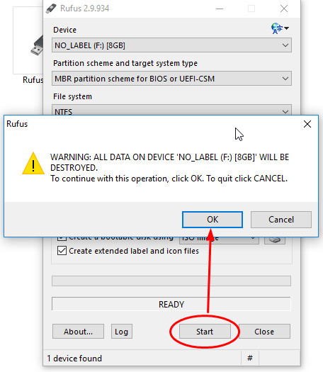 การยืนยันการเลือกไฟล์และดำเนินการต่อ