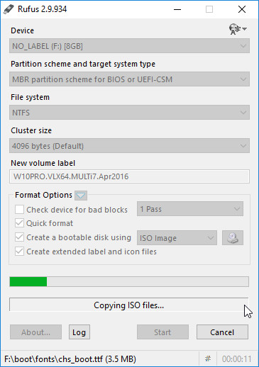 ฟอร์แมตและก็อบปี้ไฟล์