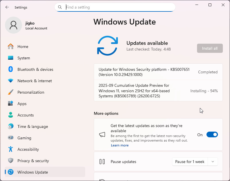Windows 11 25H2 update