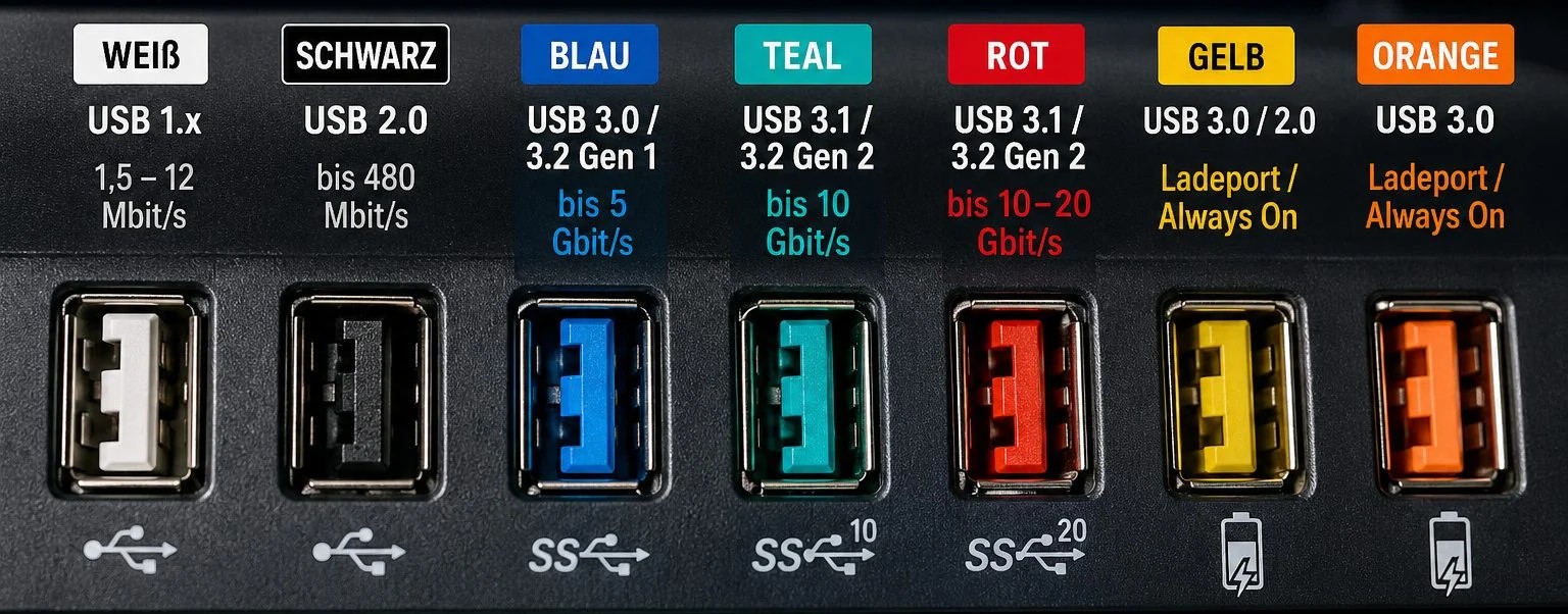 color of ports USB