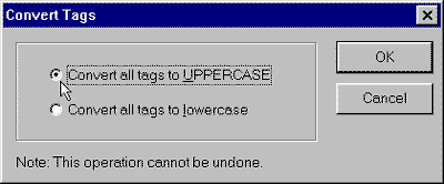 Convert Tags to Uppercase